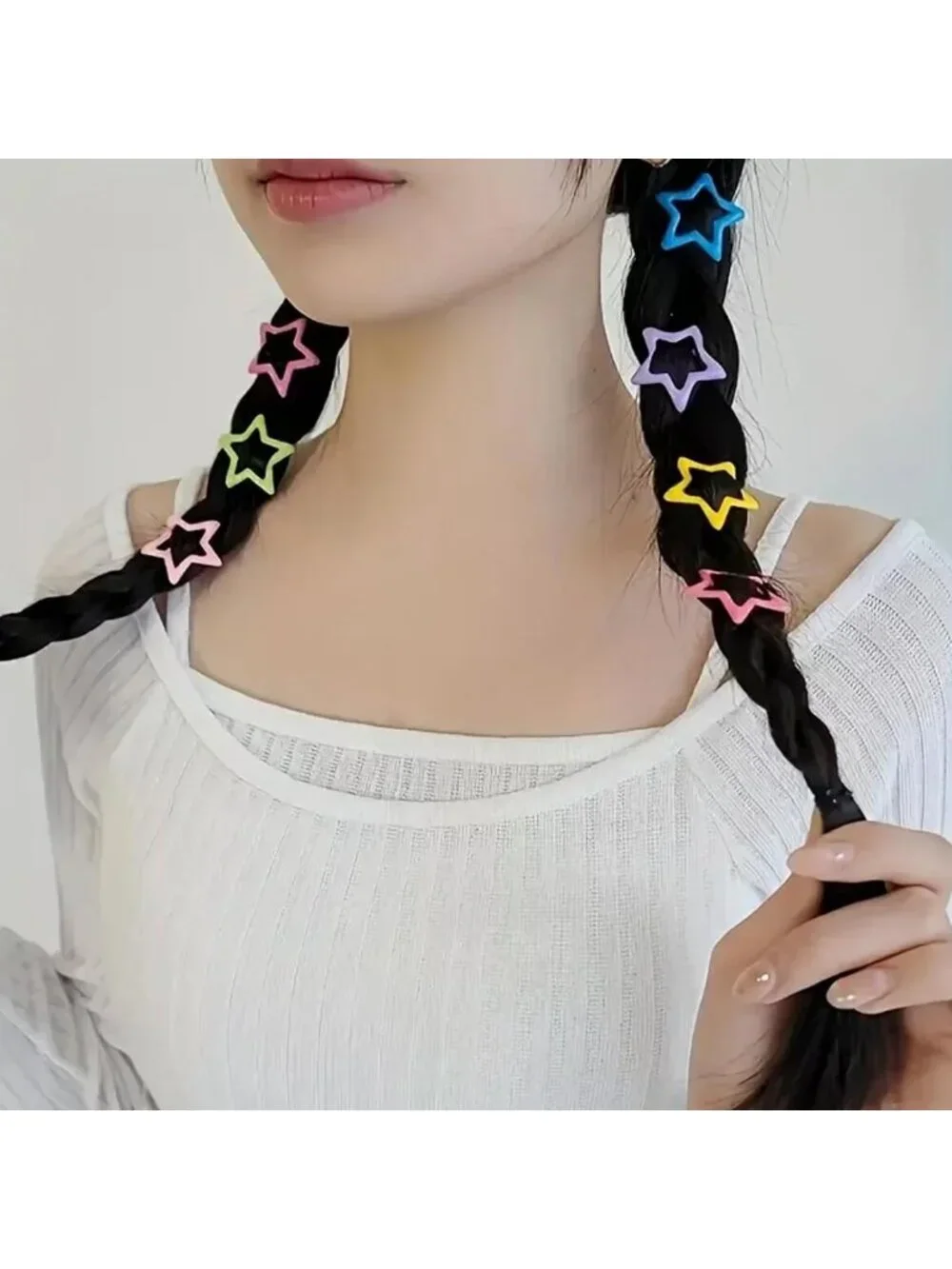 Y2K Multicolor Star Hair Clips - 100PCS Metal Hair Accessories, Trendy & Fun